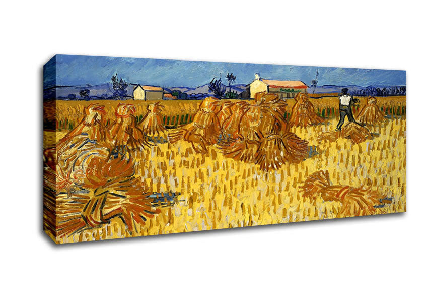 Picture of Van Gogh Corn Harvest In Provence Panoramic Canvas Wall Art