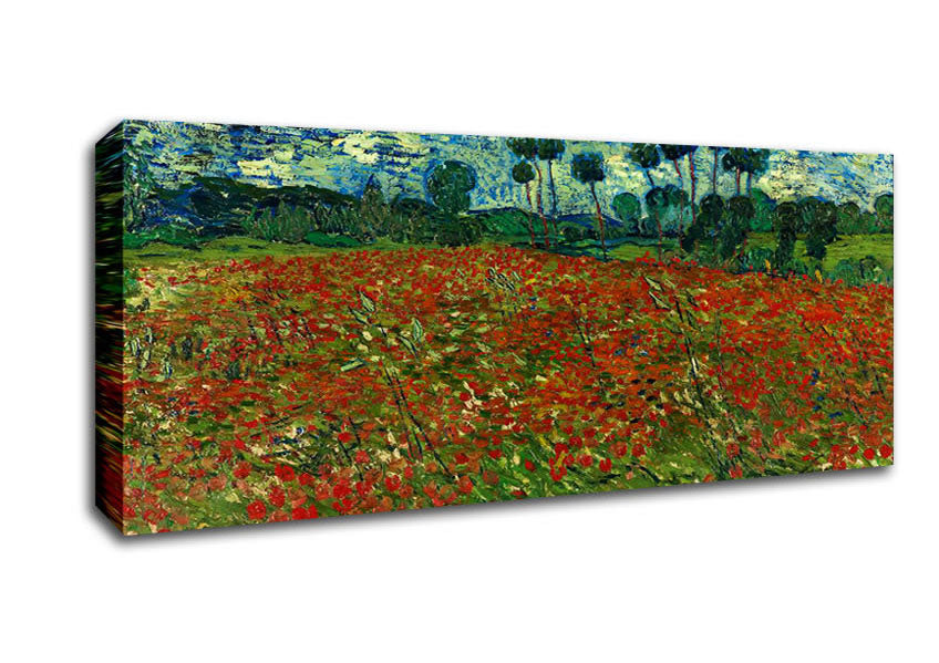 Picture of Van Gogh Poppy Field Panoramic Canvas Wall Art