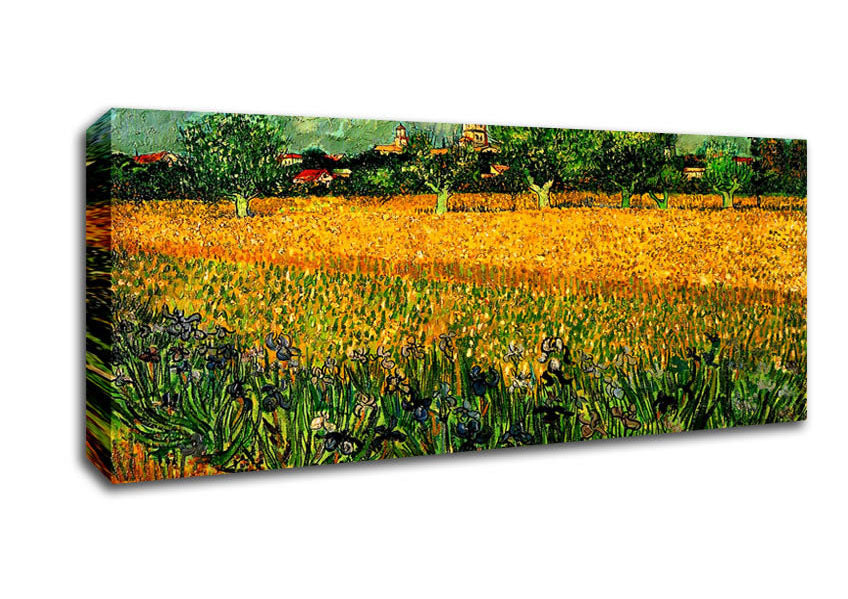 Picture of Vincent Van Gogh View Of Arles With Irises In The Foreground Panoramic Canvas Wall Art