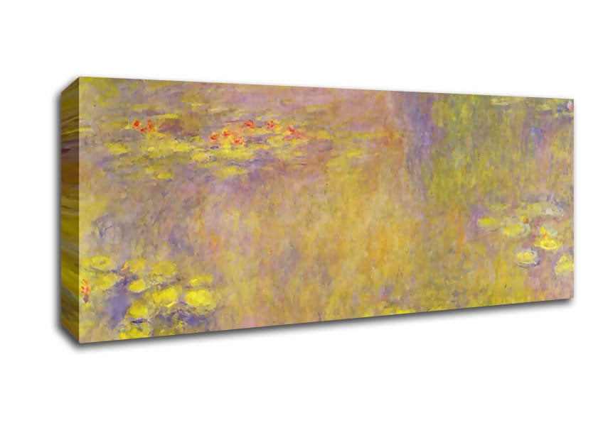Picture of Monet Water Lilies - Yellow Nirvana Panoramic Canvas Wall Art