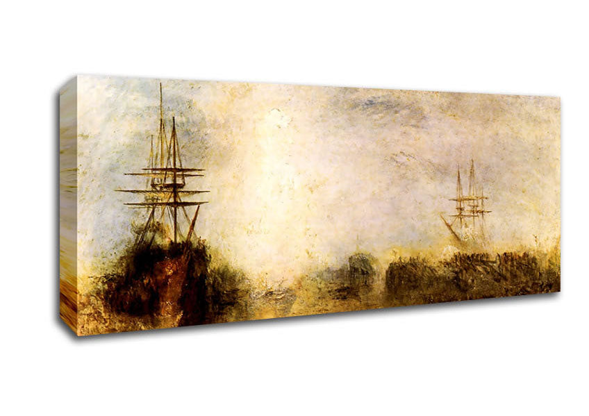 Picture of Joseph Mallord Turner Whalers Boiling Blubber Panoramic Canvas Wall Art