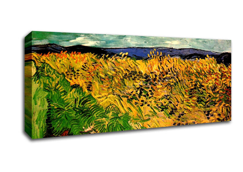 Picture of Van Gogh Wheat Field With Cornflowers Panoramic Canvas Wall Art