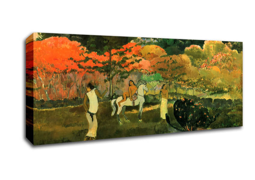 Picture of Gauguin Women And Mold Panoramic Canvas Wall Art