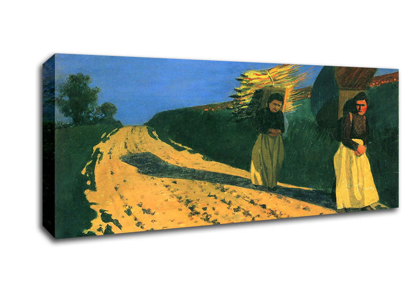 Picture of Felix Vallotton Wood-Bearing Women Panoramic Canvas Wall Art
