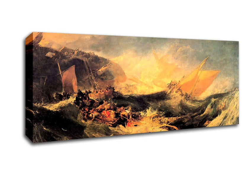 Picture of Joseph Mallord Turner Wreck Of A Transport Ship Panoramic Canvas Wall Art