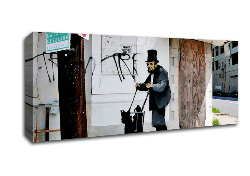Picture of Abraham Lincoln Trolley Tramp Panoramic Canvas Wall Art
