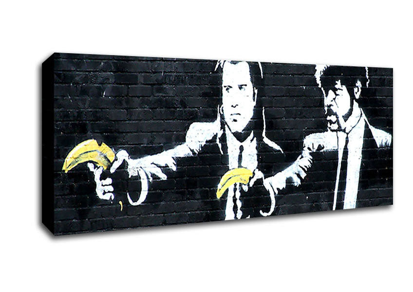 Picture of Banksy Pulp Fiction Panoramic Canvas Wall Art