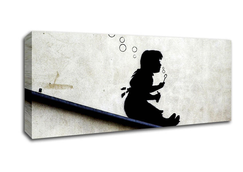 Picture of Drain Pipe Bubble Girl Panoramic Canvas Wall Art