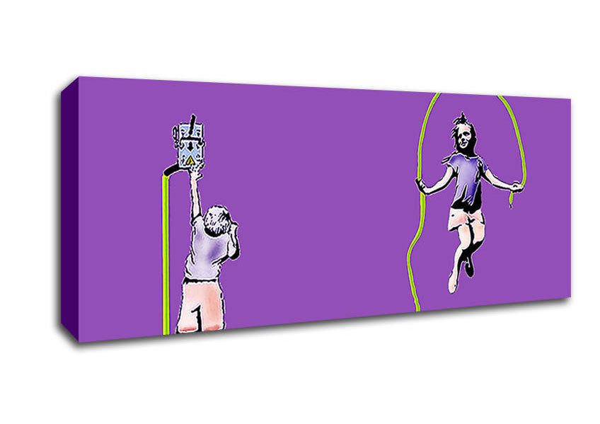 Picture of Electric Skipping Rope Purple Panoramic Canvas Wall Art