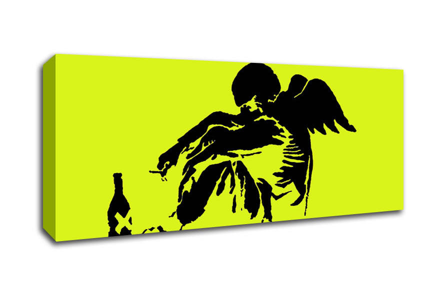Picture of Fallen Angel Lime Panoramic Canvas Wall Art