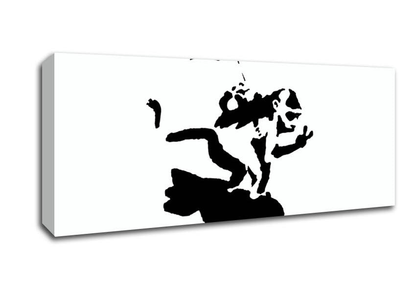 Picture of Flying Monkey Bomber White Panoramic Canvas Wall Art