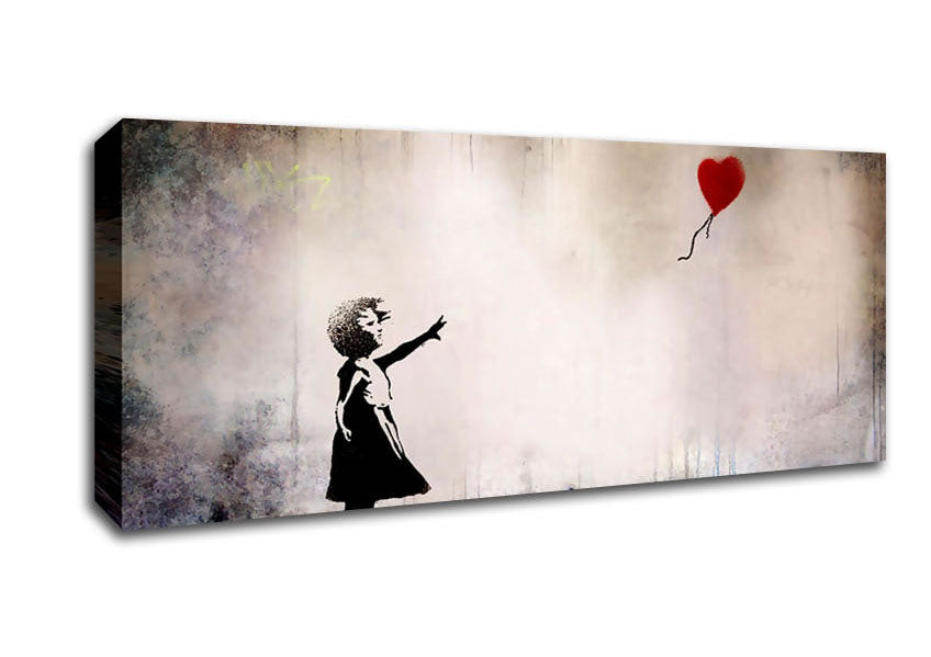Picture of Heart Balloon Panoramic Canvas Wall Art