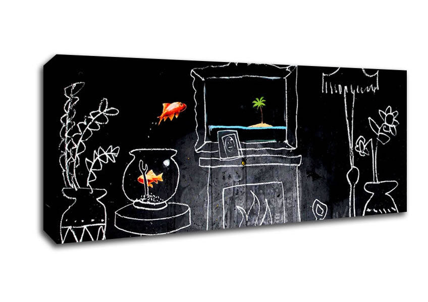 Picture of Home Drawing Panoramic Canvas Wall Art