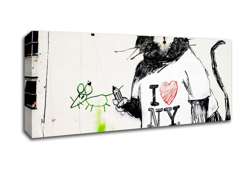 Picture of I Love New York Rat Panoramic Canvas Wall Art