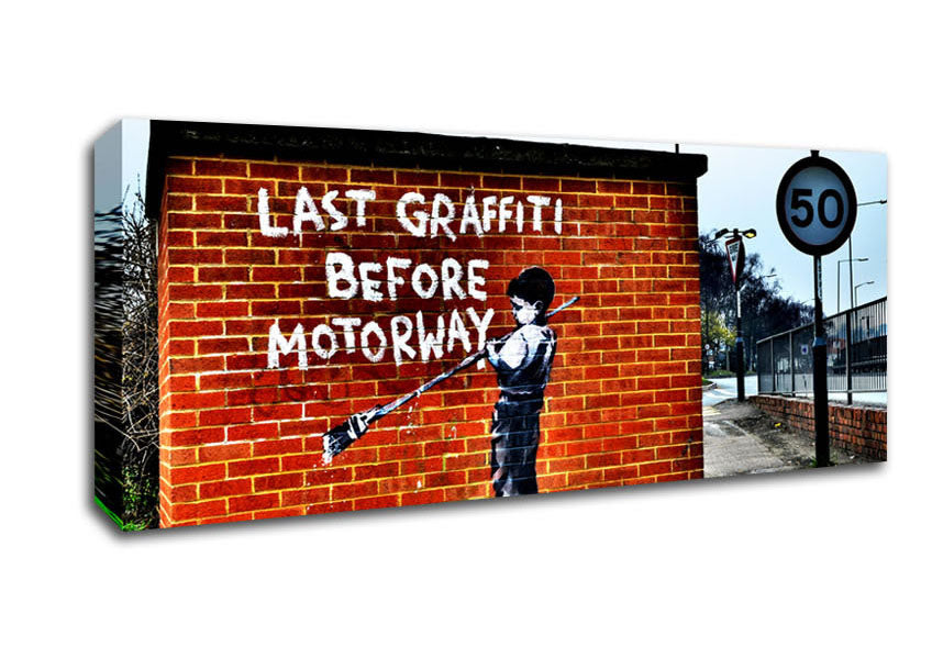 Picture of Last Graffiti Before Motorway Panoramic Canvas Wall Art