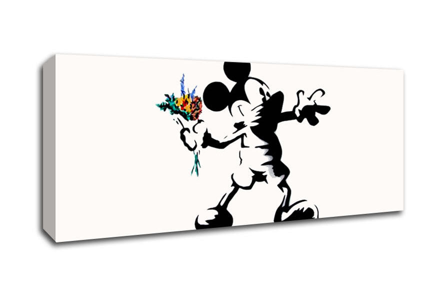 Picture of Micky The Flower Thrower Panoramic Canvas Wall Art