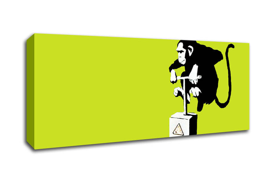 Picture of Monkey Detonator Lime Panoramic Canvas Wall Art