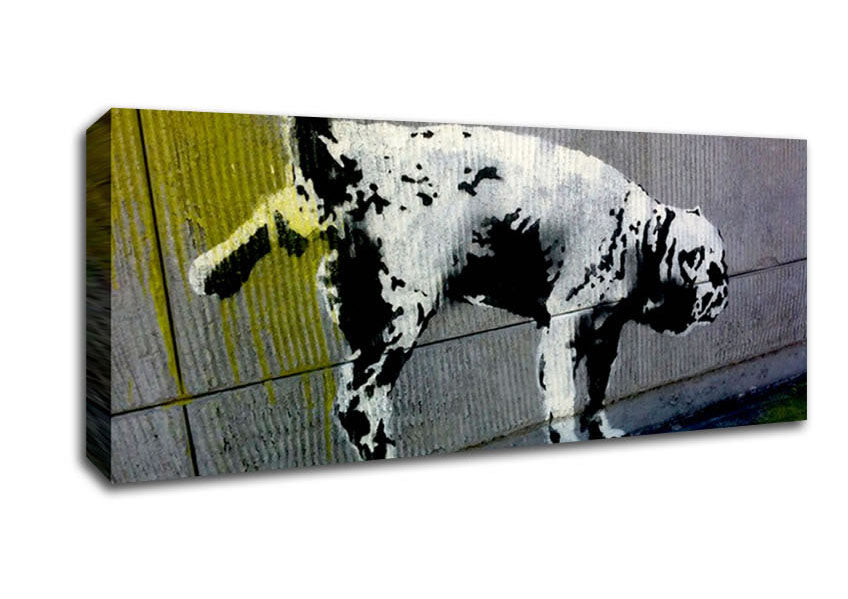 Picture of Peeing Dog Panoramic Canvas Wall Art