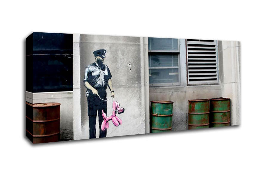 Picture of Pink Poodle Copper Panoramic Canvas Wall Art