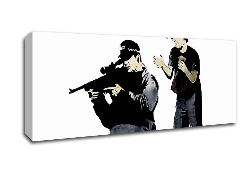 Picture of Sniper Boy White Panoramic Canvas Wall Art
