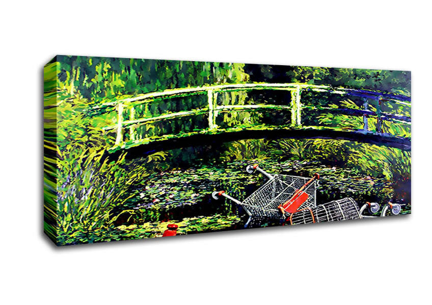 Picture of Water Lillies Trash Panoramic Canvas Wall Art