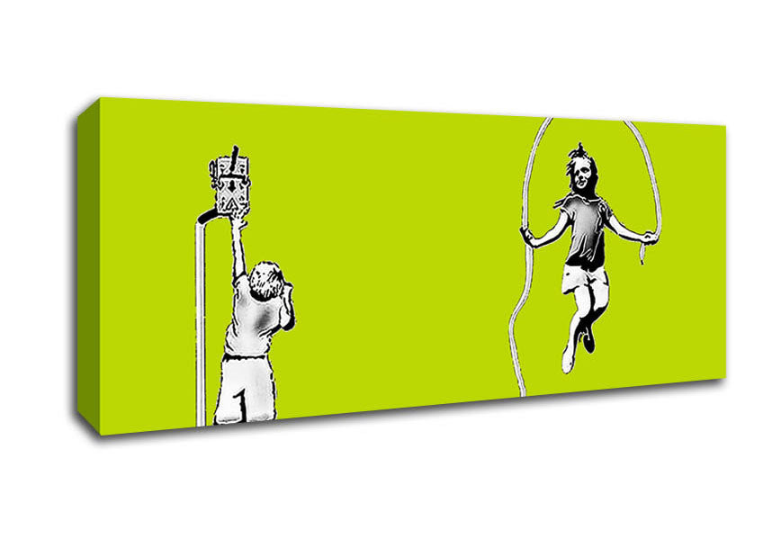 Picture of Electric Skipping Rope Lime Green Panoramic Canvas Wall Art