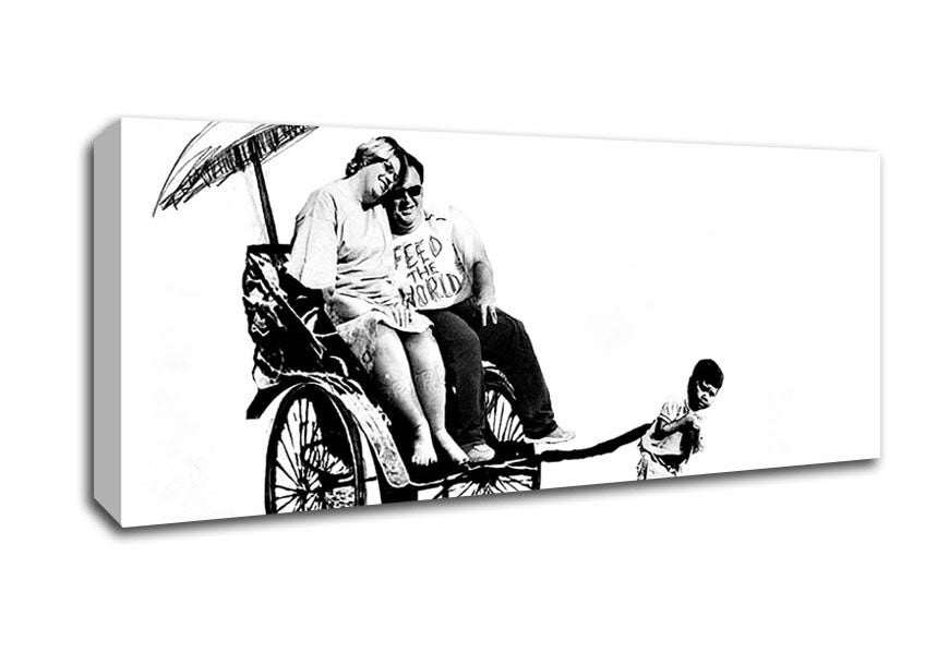 Picture of Feed The World B n W Panoramic Canvas Wall Art
