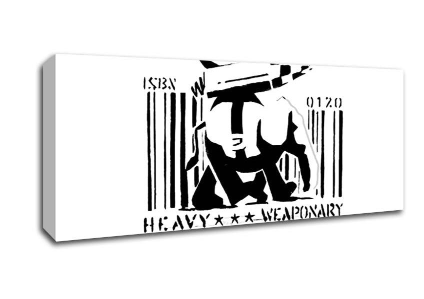 Picture of Heavy Weaponary White Panoramic Canvas Wall Art