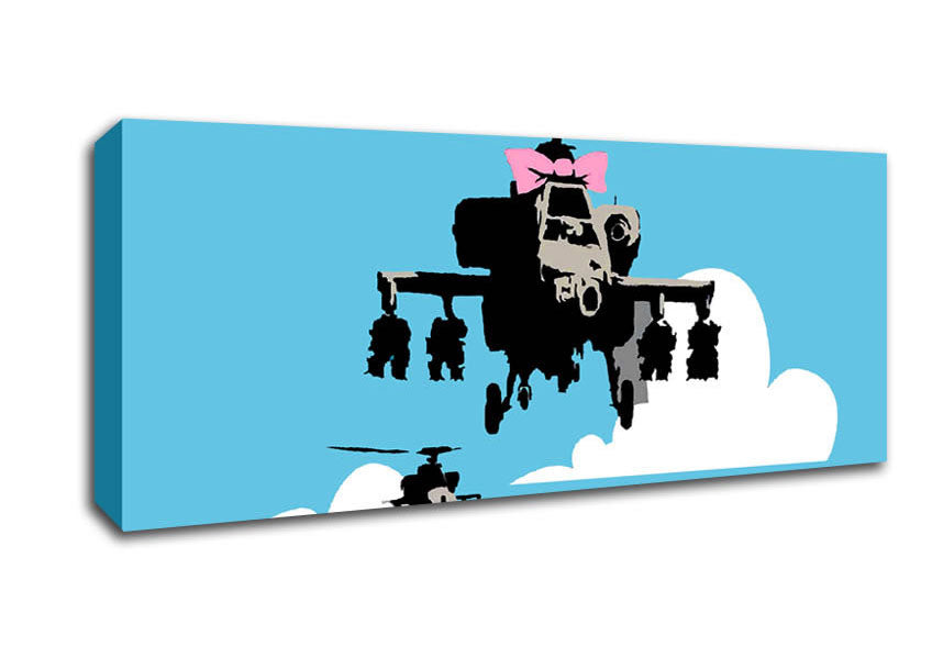 Picture of Hellicopter Bow Blue Panoramic Canvas Wall Art