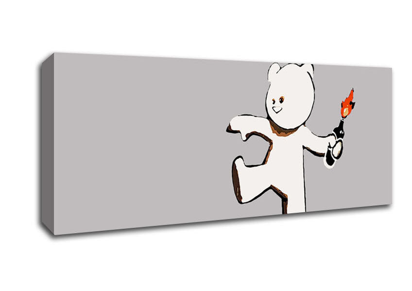 Picture of Teddybear Bomber Grey Panoramic Canvas Wall Art
