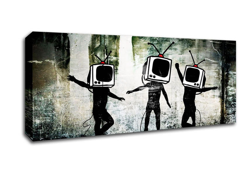 Picture of Tv Heads Panoramic Canvas Wall Art