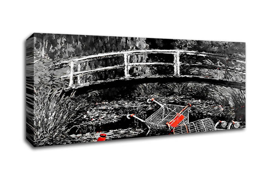 Picture of Waterlily Trash B n W Colour Panoramic Canvas Wall Art