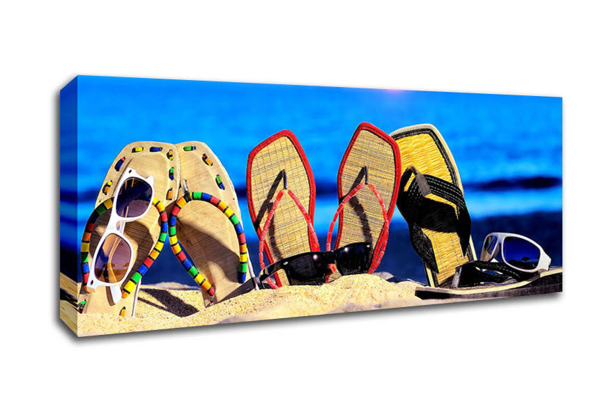 Picture of Friends Enjoying The Sun Panoramic Canvas Wall Art