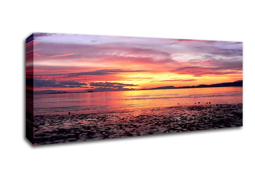 Picture of Pebbles In the Morning Sunrise Panoramic Canvas Wall Art