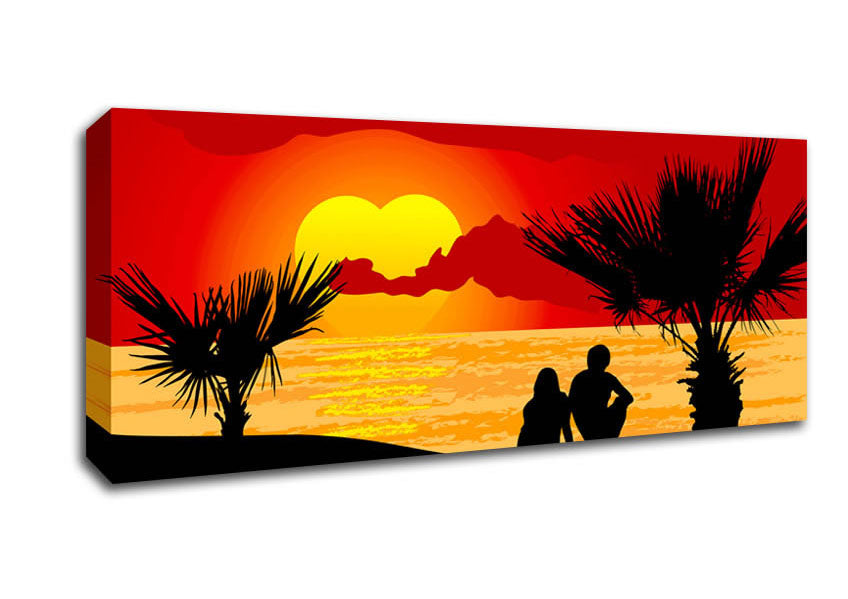 Picture of Double Sun Lovers Panoramic Canvas Wall Art