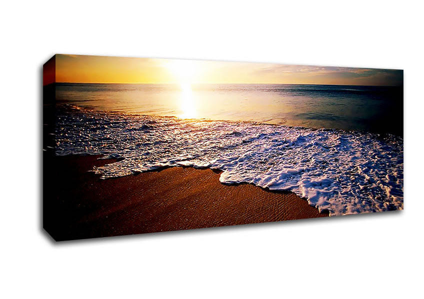 Picture of Ebb Of The Ocean Sun Panoramic Canvas Wall Art