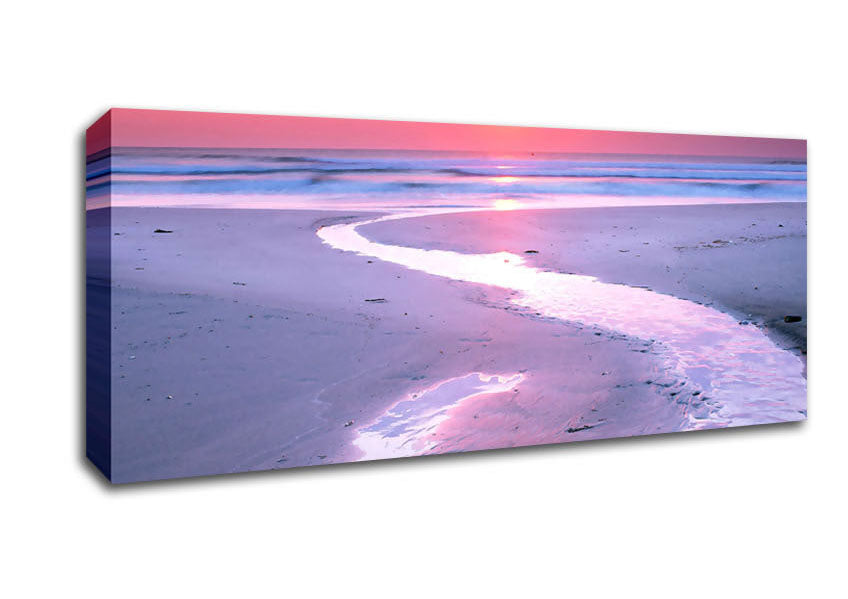 Picture of Estuary At Sunset Panoramic Canvas Wall Art