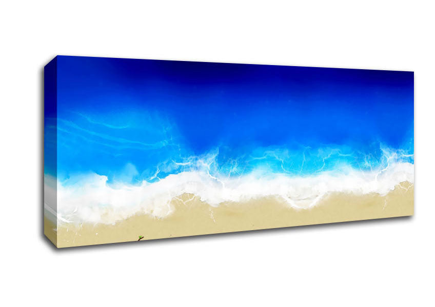 Picture of Footprints In The Sand Love Panoramic Canvas Wall Art