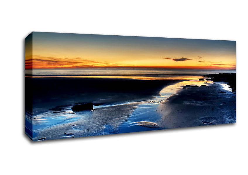 Picture of Footprints To The Ocean Panoramic Canvas Wall Art