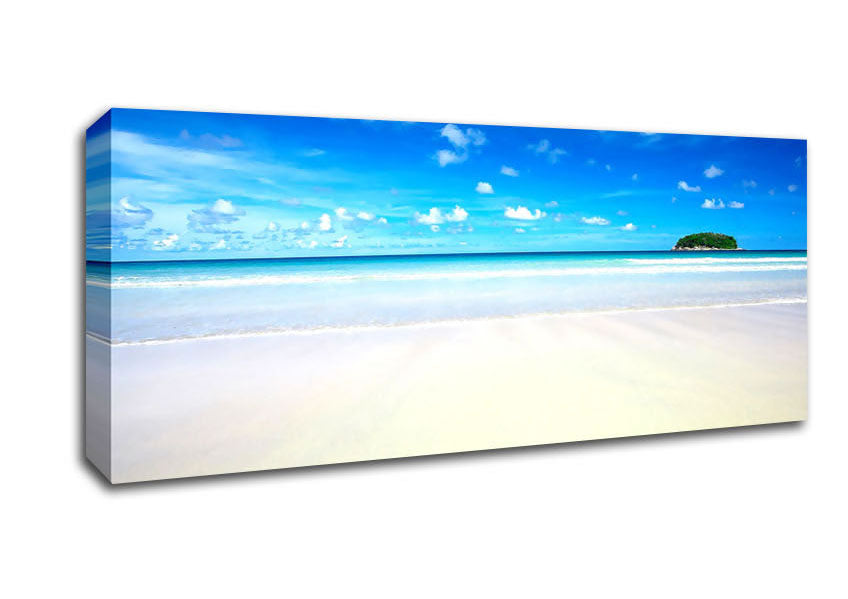 Picture of Perfect Sky Blue Beach Panoramic Canvas Wall Art