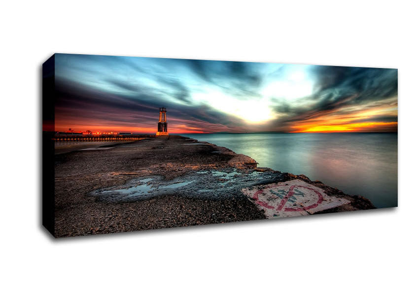 Picture of No Swimming Sign Panoramic Canvas Wall Art