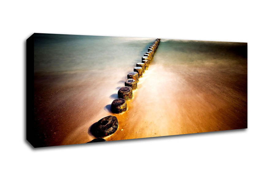 Picture of Ocean Rocks Path Panoramic Canvas Wall Art