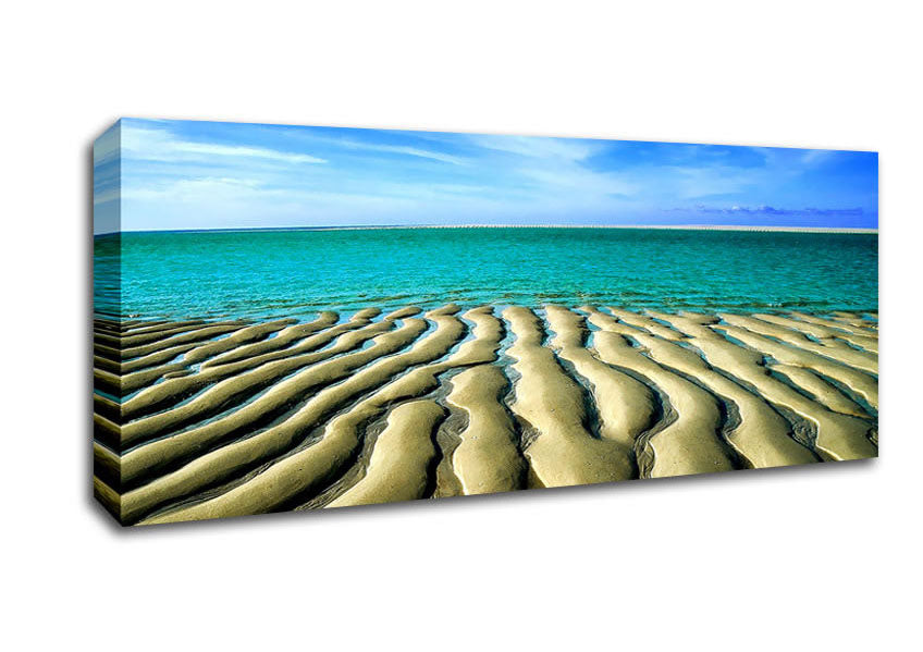 Picture of Sand Patterned Ocean Panoramic Canvas Wall Art