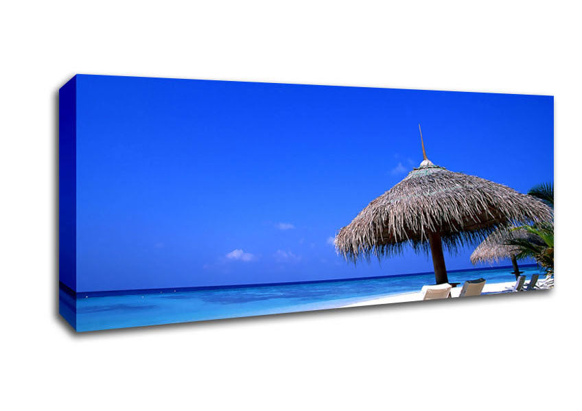 Picture of Lovers Sea Shore Beach Panoramic Canvas Wall Art