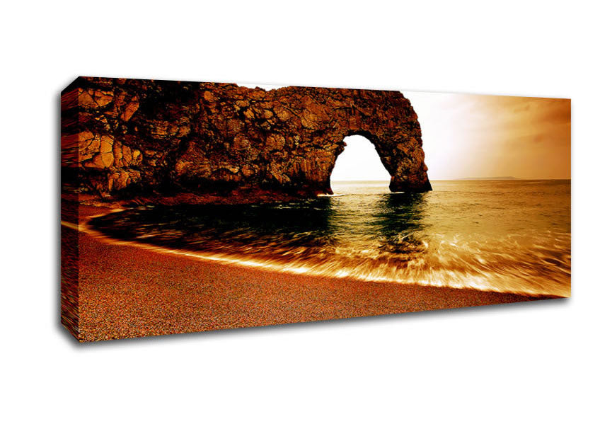 Picture of Doorway To The Ocean Sun Panoramic Canvas Wall Art