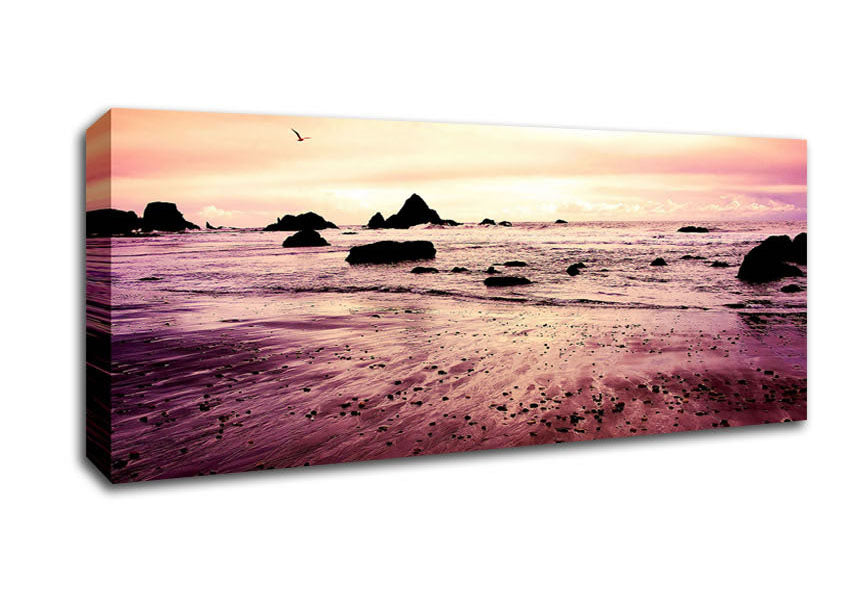 Picture of Peach Sunset Skies Panoramic Canvas Wall Art