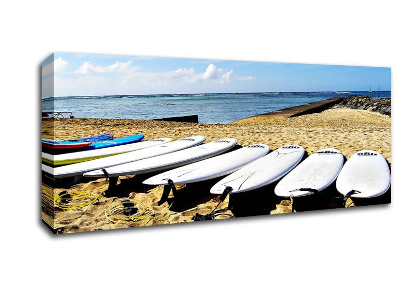 Picture of Surfboard Pick Panoramic Canvas Wall Art