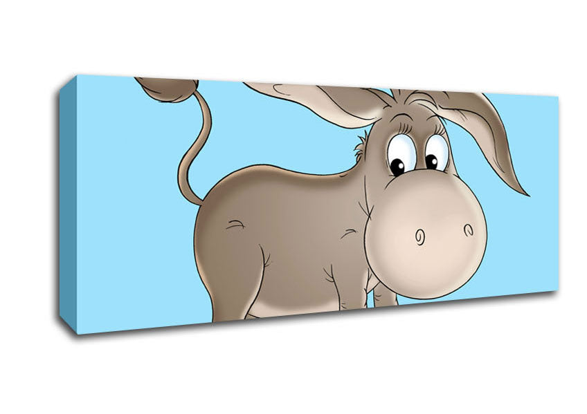 Picture of Donkey Short Legs Baby Blue Panoramic Canvas Wall Art