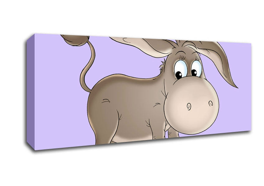 Picture of Donkey Short Legs Lilac Panoramic Canvas Wall Art