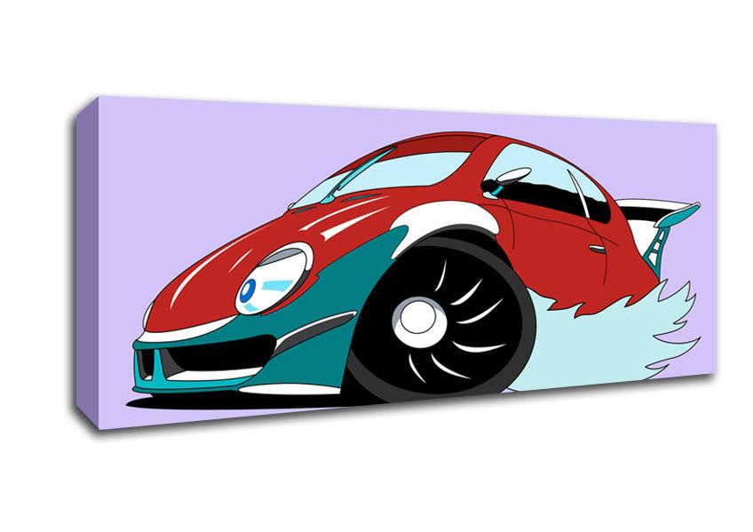 Picture of Fast Racecar Lilac Panoramic Canvas Wall Art